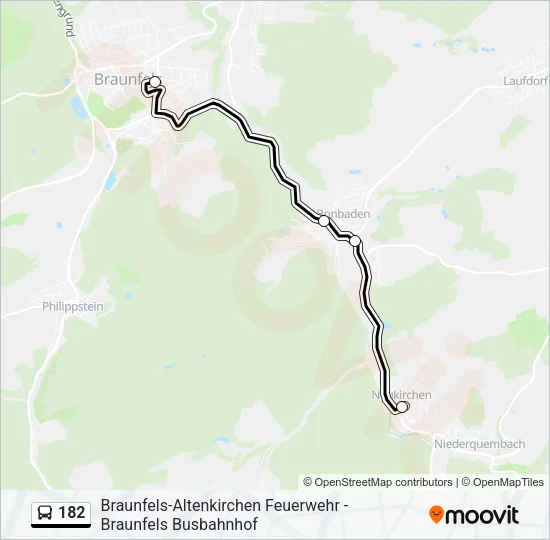182 Bus Line Map