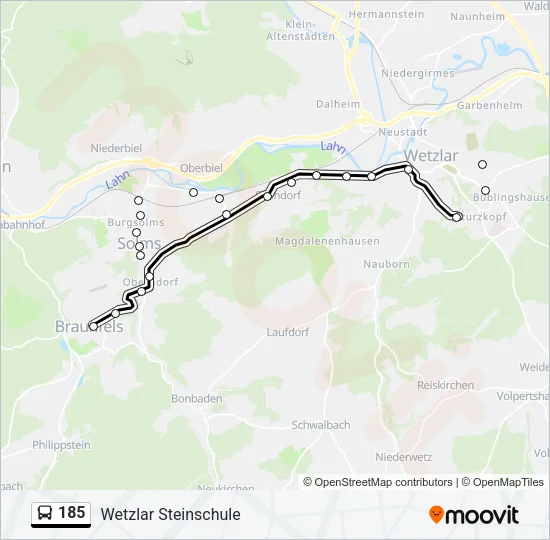 185 Bus Line Map