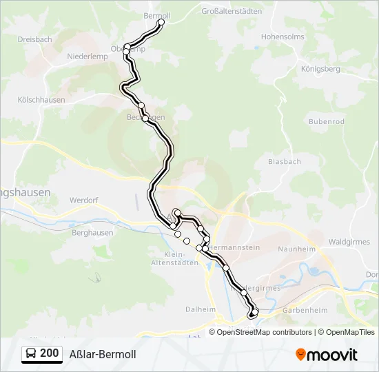 200 Bus Line Map