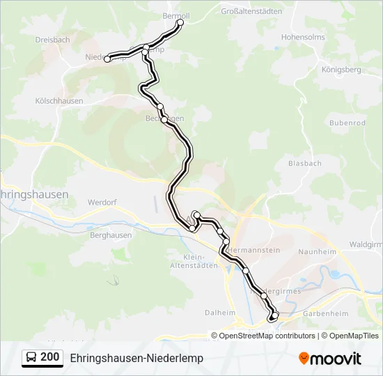 200 Bus Line Map