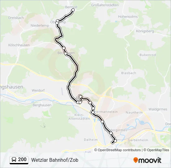 200 Bus Line Map