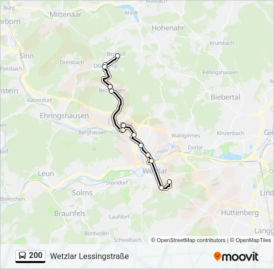 200 Bus Line Map