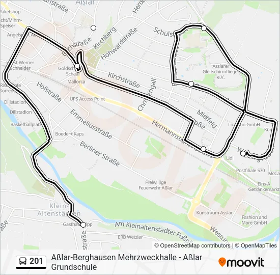 201 Bus Line Map