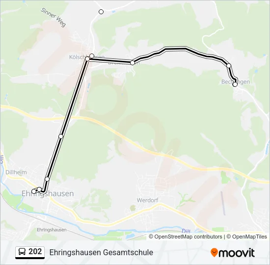 202 Bus Line Map