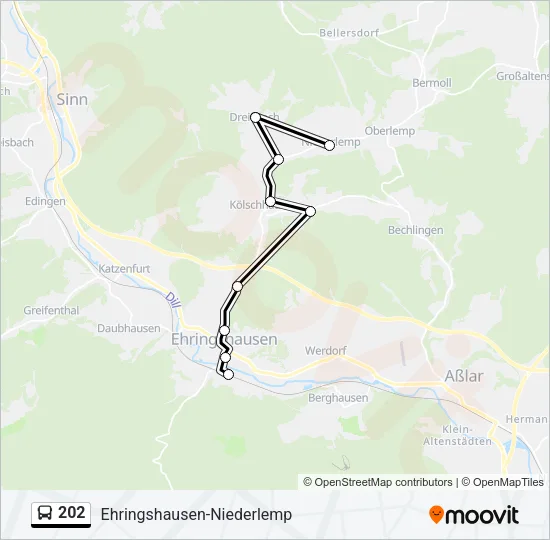 202 Bus Line Map