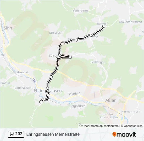 202 Bus Line Map