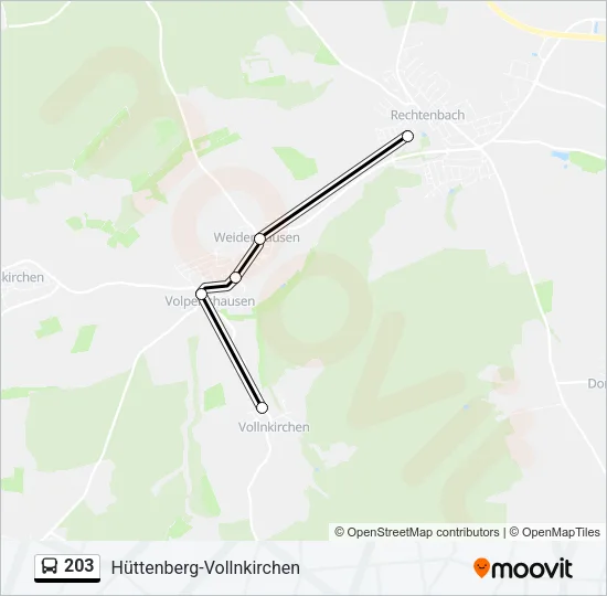 203 Bus Line Map