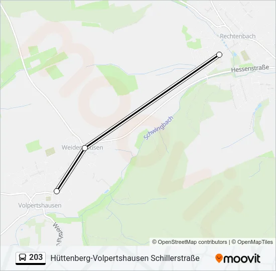 203 Bus Line Map
