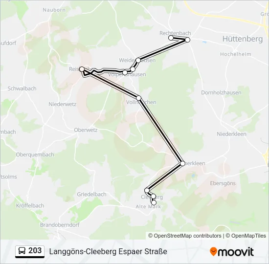 203 Bus Line Map