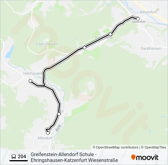 204 Bus Line Map