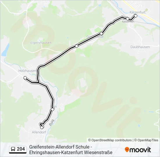 204 Bus Line Map