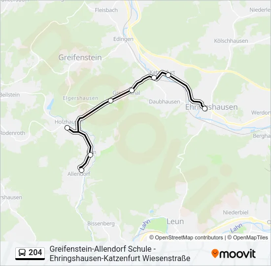 204 Bus Line Map