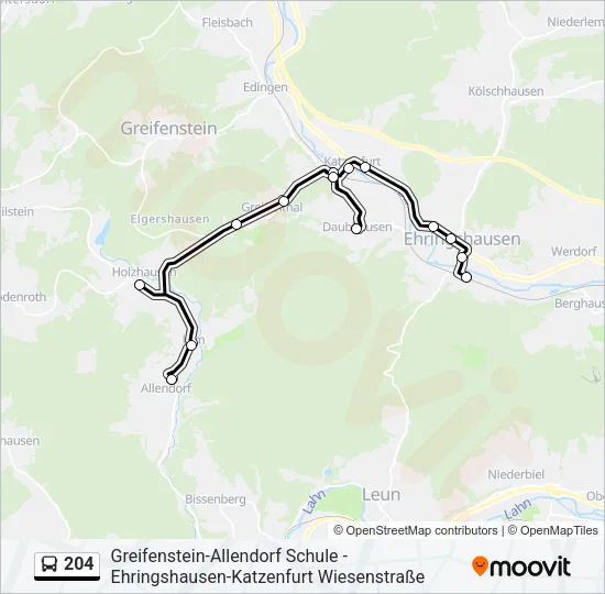 204 Bus Line Map
