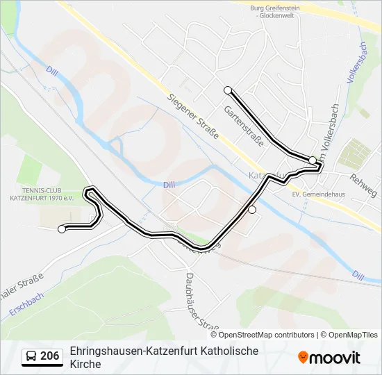 206 Bus Line Map