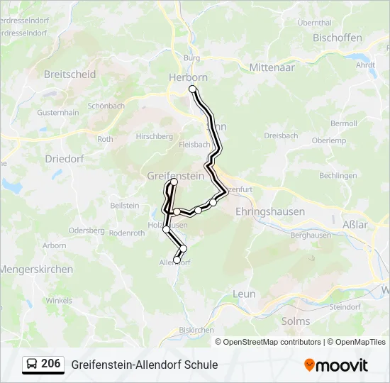 206 Bus Line Map
