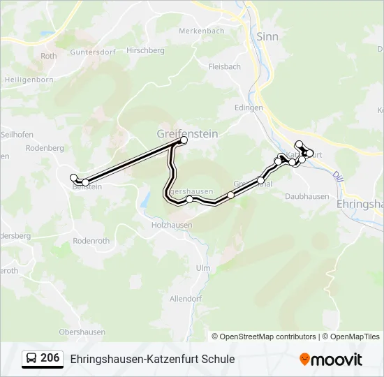 206 Bus Line Map