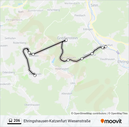 206 Bus Line Map