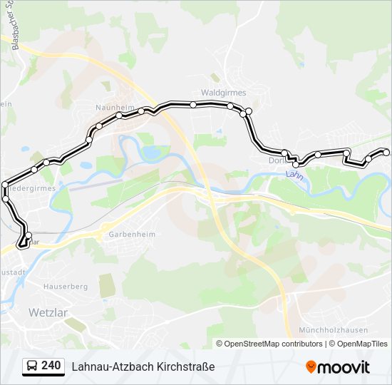 Автобус 240: карта маршрута