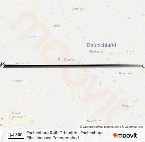 Автобус 300: карта маршрута