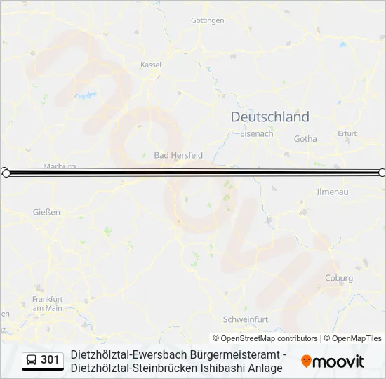 301 Bus Line Map