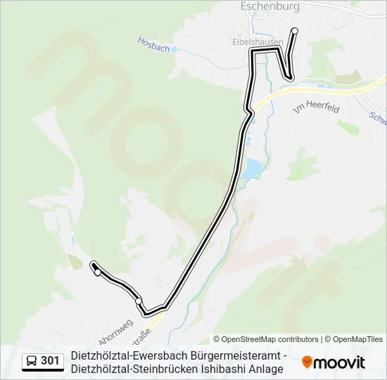 301 Bus Line Map