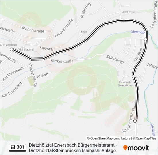 301 Bus Line Map