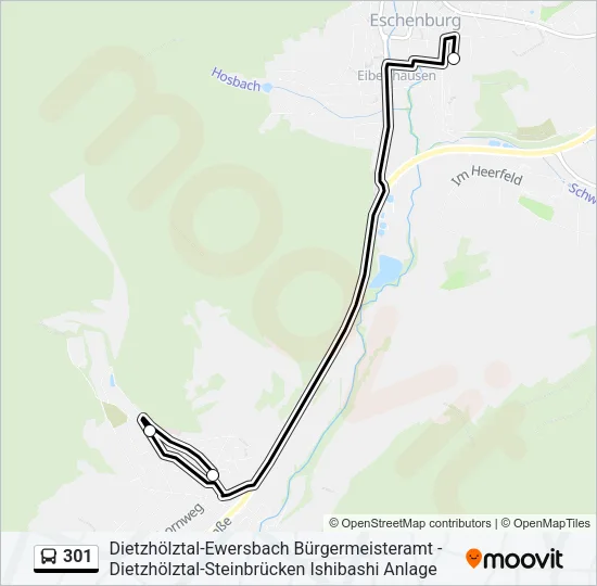 301 Bus Line Map