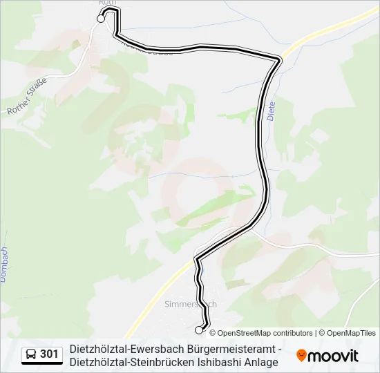 301 Bus Line Map
