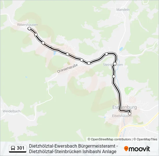 301 Bus Line Map