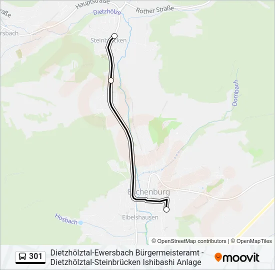 301 Bus Line Map