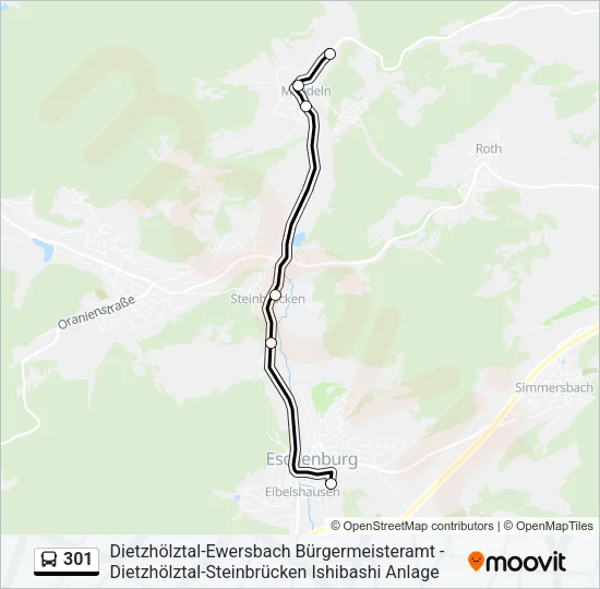 301 Bus Line Map