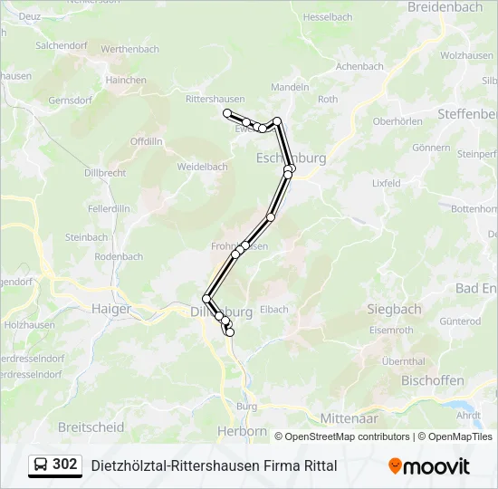 302 Bus Line Map
