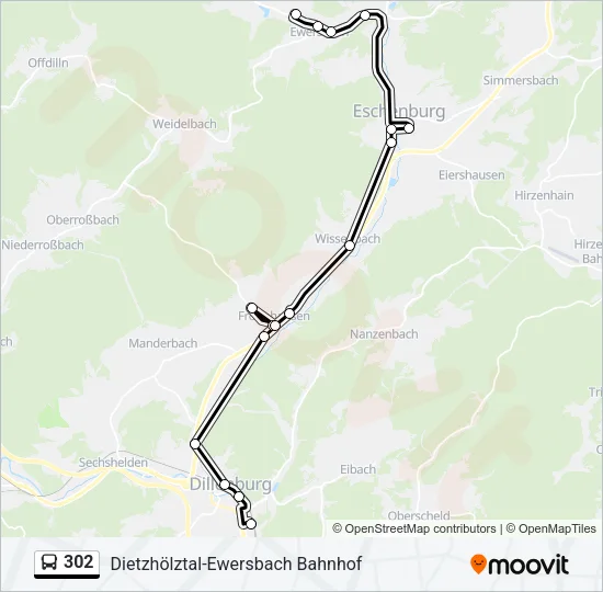 302 Bus Line Map