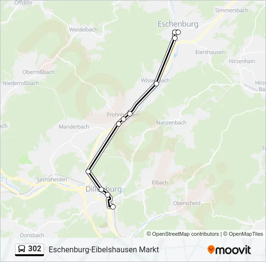 302 Bus Line Map