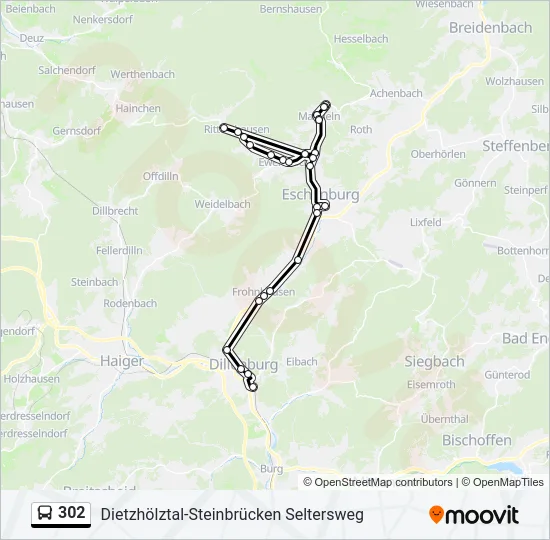 302 Bus Line Map