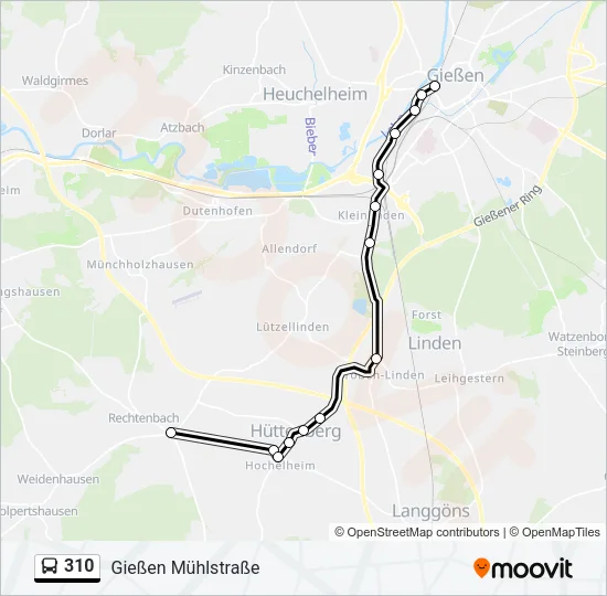 310 Bus Line Map