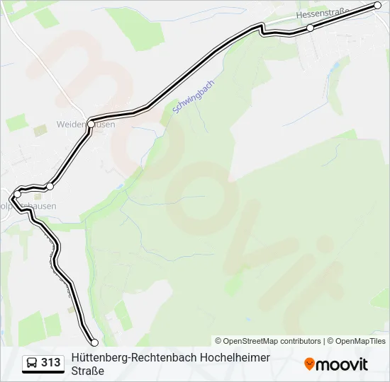 313 Bus Line Map
