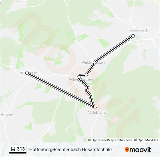 313 Bus Line Map