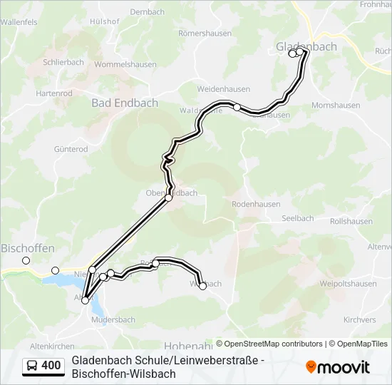 400 Bus Line Map