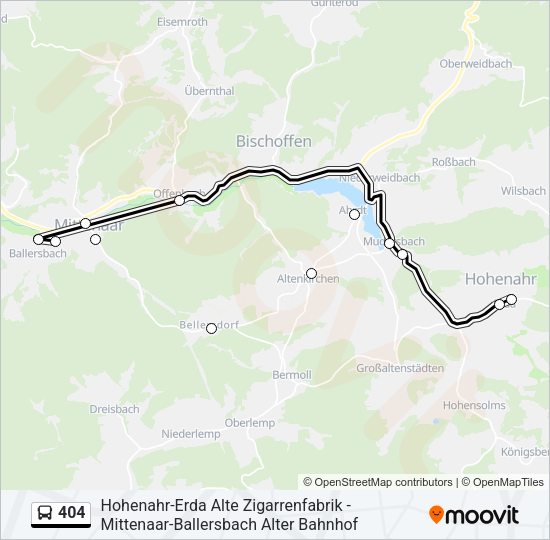 404 Bus Line Map