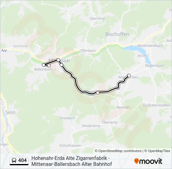404 Bus Line Map