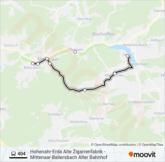 404 Bus Line Map