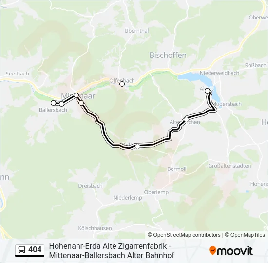 404 Bus Line Map