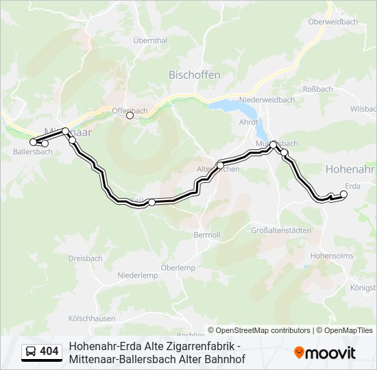 404 Bus Line Map