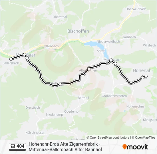 404 Bus Line Map
