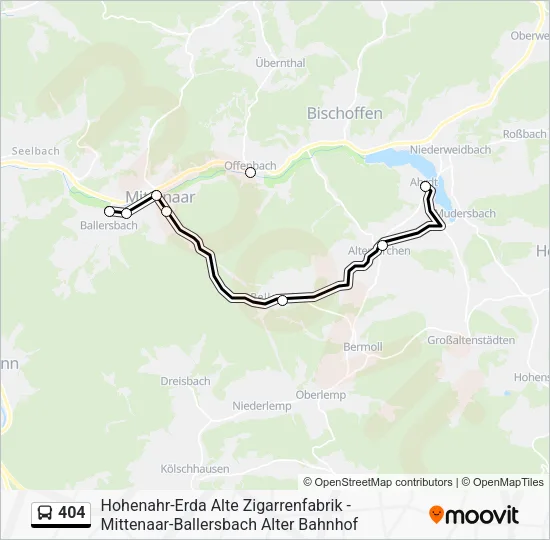 404 Bus Line Map
