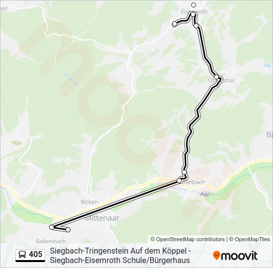 405 Bus Line Map