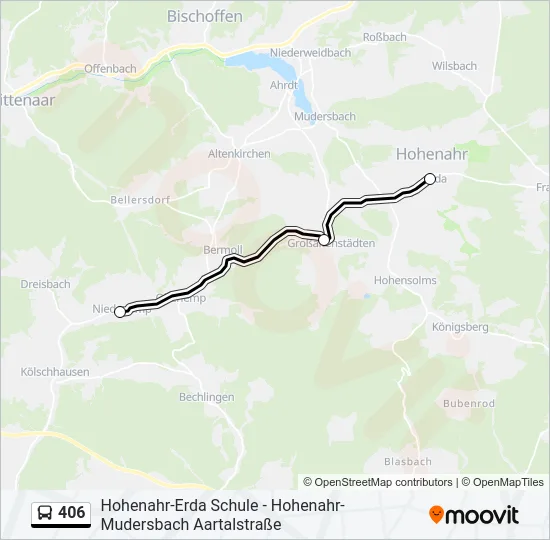 406 Bus Line Map