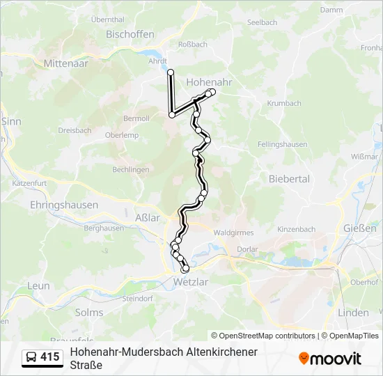 Автобус 415: карта маршрута