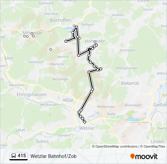 415 Bus Line Map